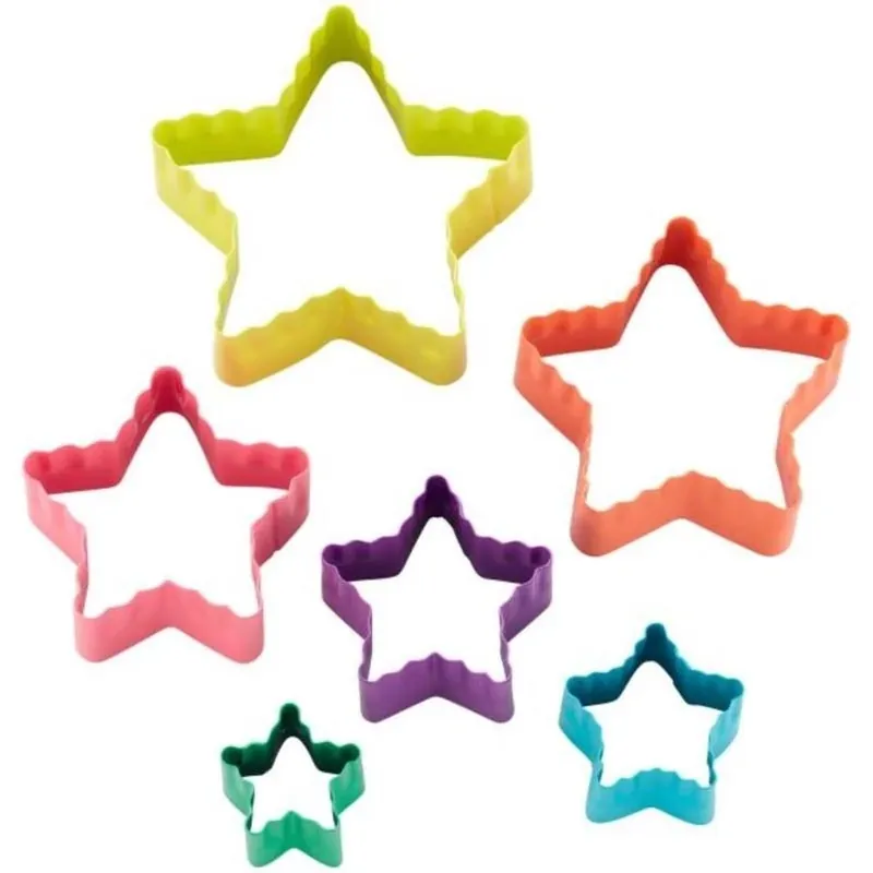 Wilton Star-Shaped Fondant Embosser & Cutter Set – 6 Metal Tools