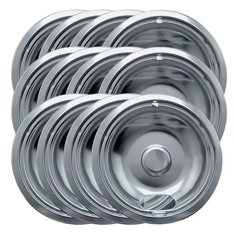 Range Kleen 8‑Inch Chrome Steel Drip Bowl – 12‑Pack Contractor Case