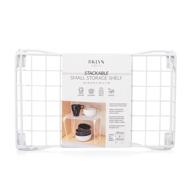 Core Home White Stackable Shelf – 2‑in H × 8‑in W × 12‑in L