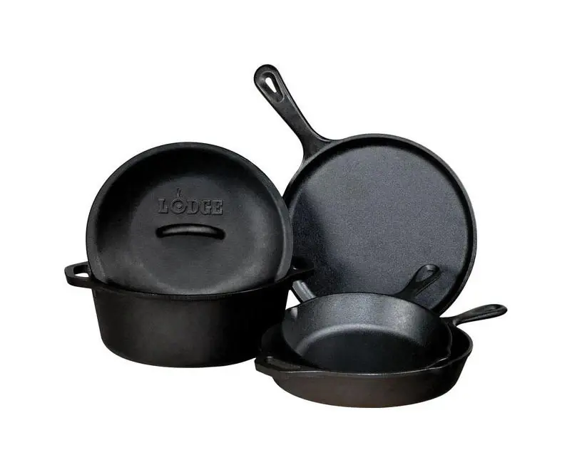 Seasoned Cast-Iron Cookware, 5-Pc. Set