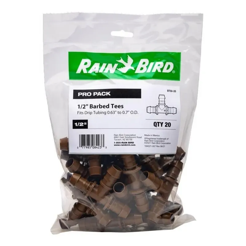 Rain Bird 1/2" Barbed Drip Irrigation Tee – 1 Pack