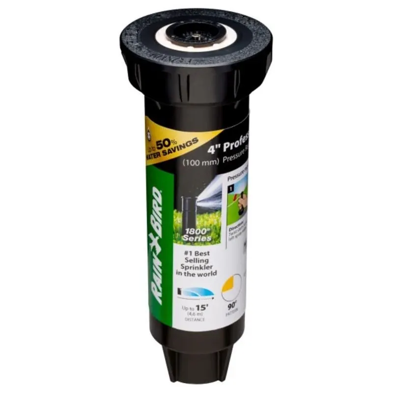 Rain Bird 4‑Inch Quarter‑Circle Pop‑Up Sprinkler Head – 15‑Ft Adjustable Throw