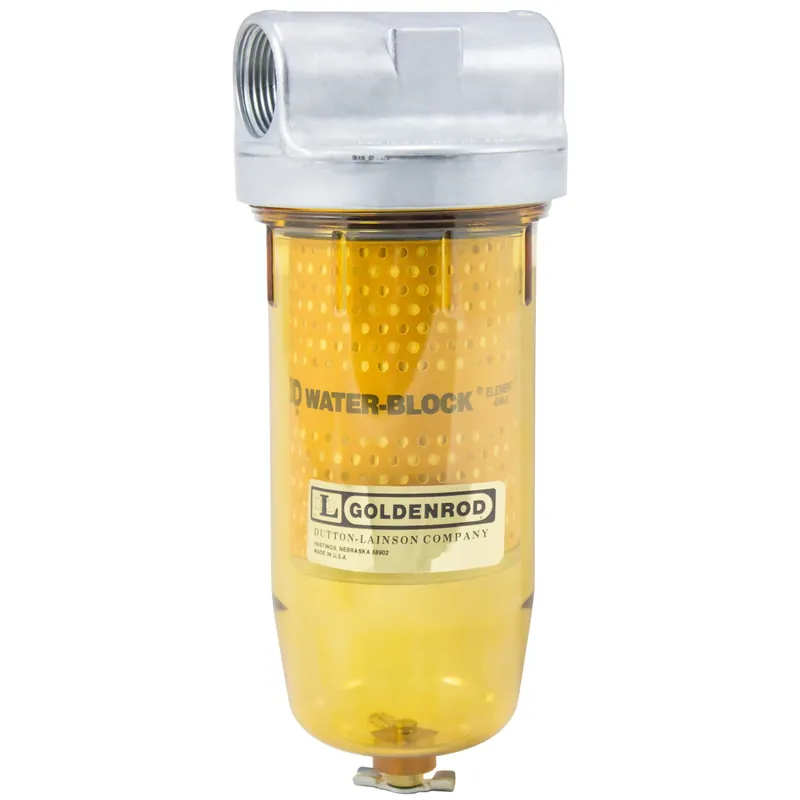 Goldenrod Water Block Fuel Filter, 1 In. NPT Top Cap