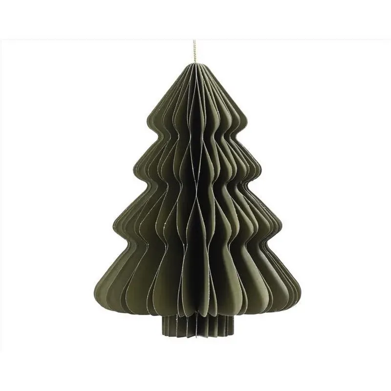 Decoris 16‑Inch Green Paper Christmas Tree Hanger