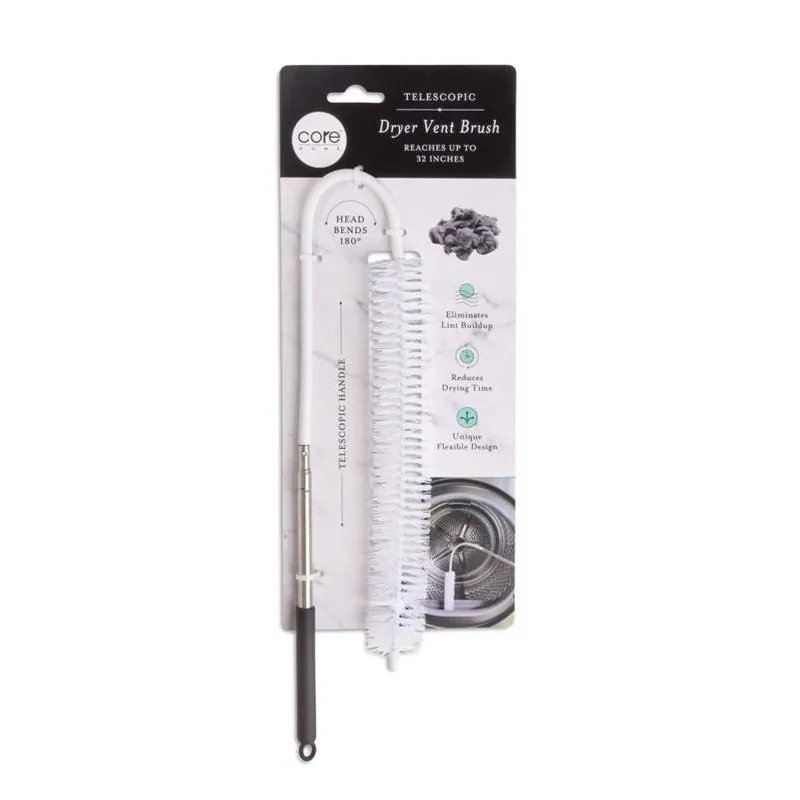Core Home 14.3‑Inch Onyx Telescopic Dryer Vent Brush – 32‑Inch Extension