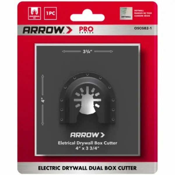 Arrow Pro 3-3/4 In. L X 4 In. W Bi-Metal Square Drywall Blade Multi-Material 1 Pc