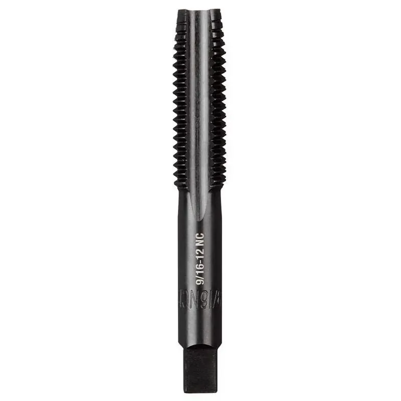 Milwaukee 9/16‑12 NC Straight Flute Plug Tap – 4‑Flute HCS, 1.75‑in. Length