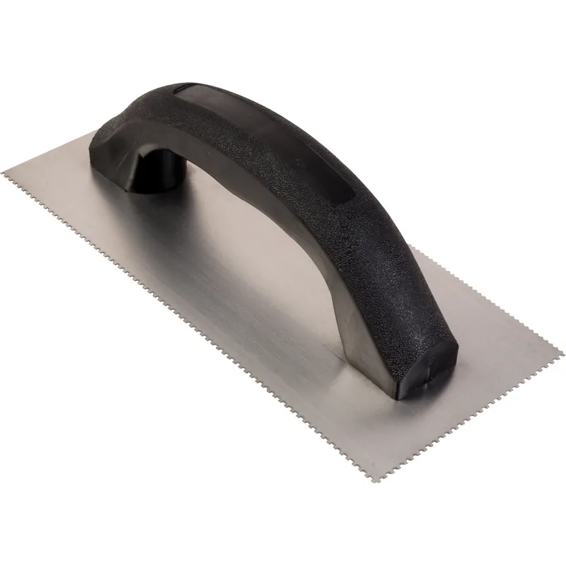 9 In. W X 4 In. L Steel Double Sided Trowel For Tile Installation