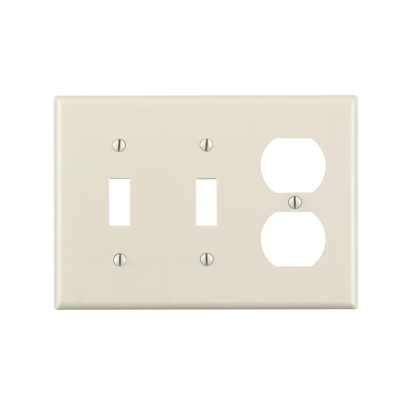 Leviton Almond 3 Gang Thermoset Plastic Duplex/Toggle Wall Plate 1 Pk