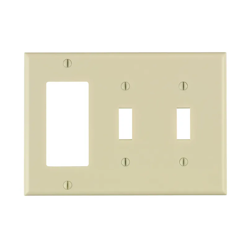 Leviton Light Almond 3 Gang Thermoset Plastic Decorator/Toggle Wall Plate 1 Pk