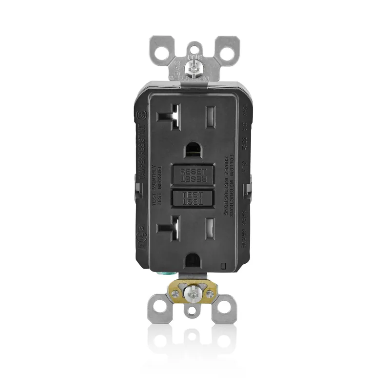 Leviton SmartlockPro 20 Amps 125 V Duplex Black GFCI Outlet 5-20R 1 Pk