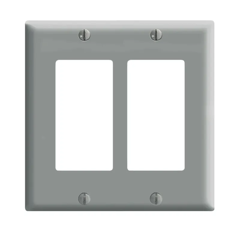 Leviton Decora Gray 2 Gang Thermoset Plastic Decorator Wall Plate 1 Pk