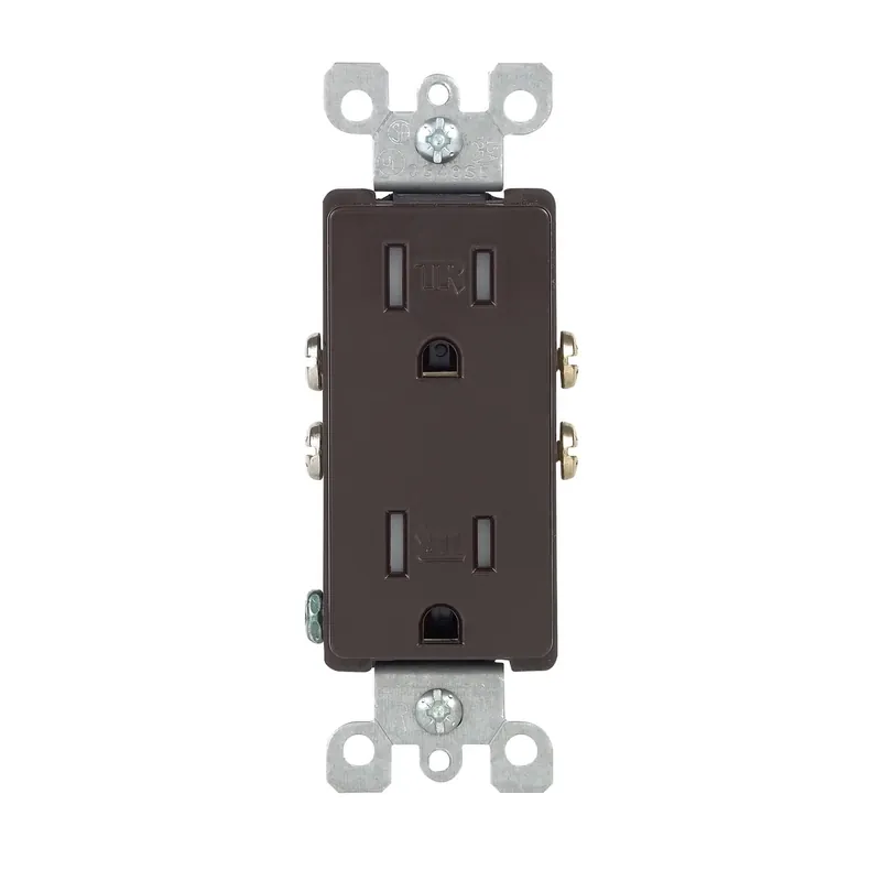 Leviton Decora 15 Amp 125v Tamper Resistant Brown Duplex Outlet 5-15r
