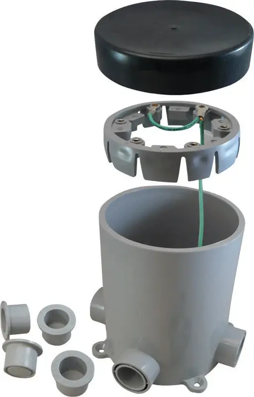 Cantex New Work 19-1/2 Cu In Round PVC 1 Gang Junction Box Gray