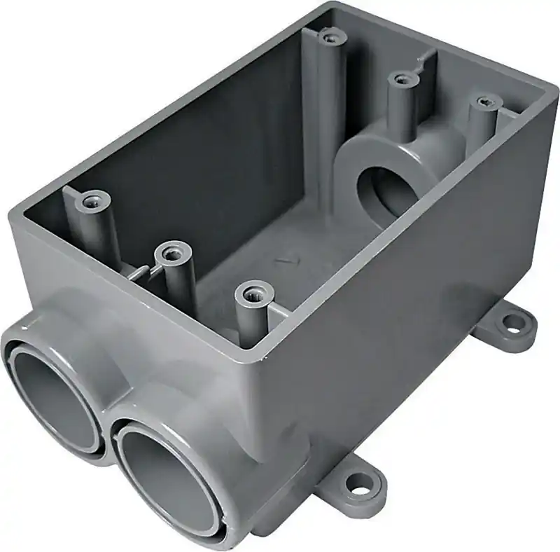 19 Cu In Rectangle Pvc 1-gang Weatherproof Outlet Box Gray