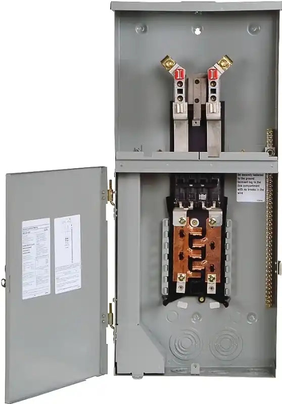 Low-Voltage Meter Load Center, Main Breaker 8 Spaces, 16 Circuits, Ring Cover, 200- Amps