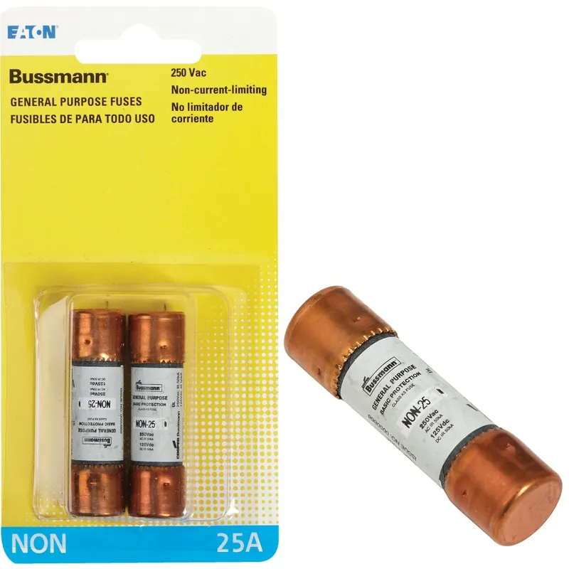 Bussmann 25 Amps Non Current Fuse 2 Pk