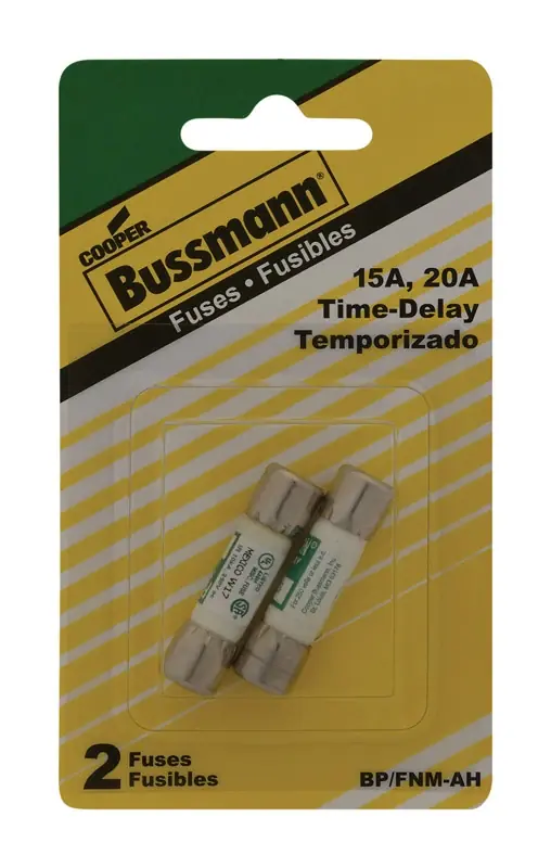 Bussmann 15, 20 Amps Time Delay Cartridge Fuse 2 Pk