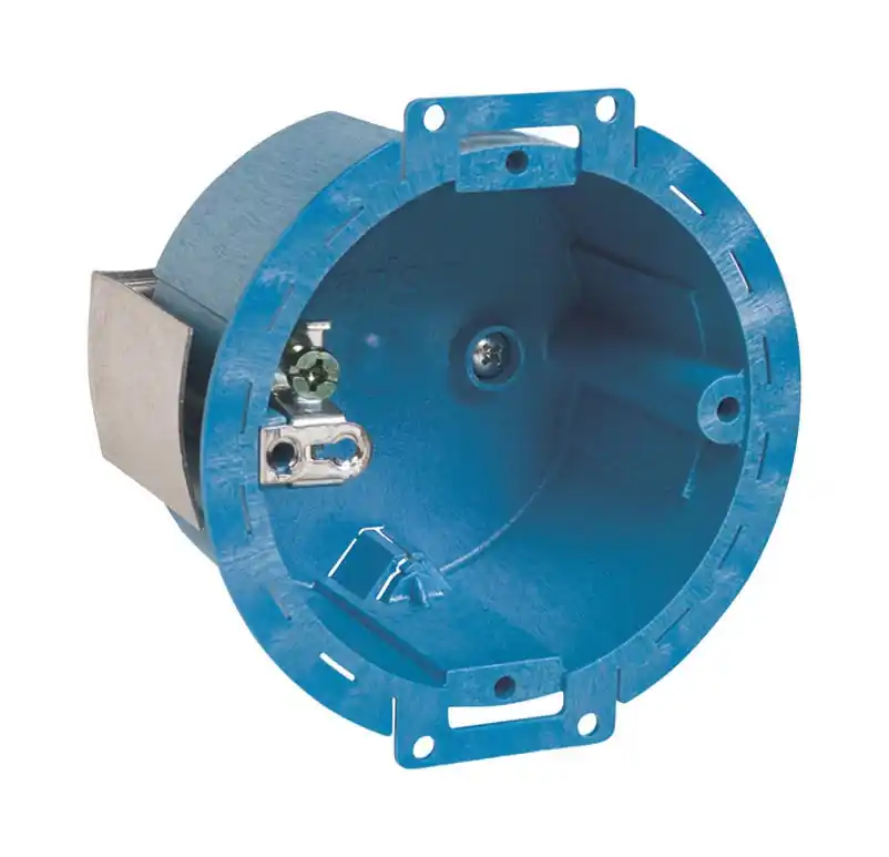 Blue 1‑Gang Thermoplastic Ceiling Box – 14.5 Cu in, UL Listed