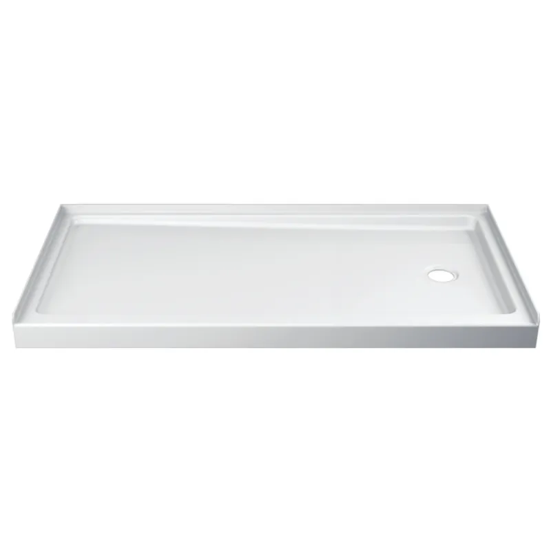 Hycroft 60 In. W X 30 In. D Right Drain Shower Floor & Base - White