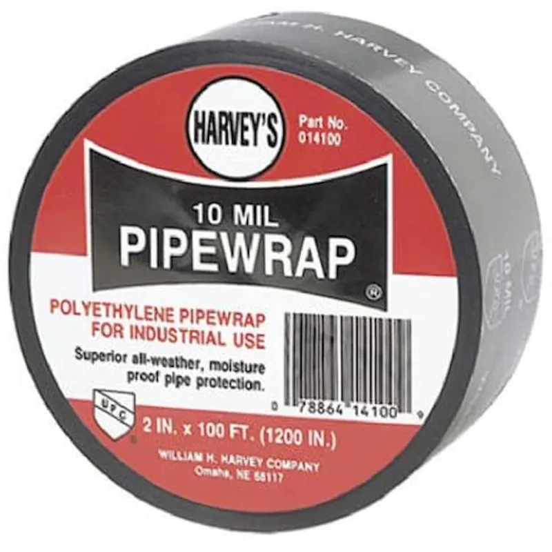 Pipe Wrap, Black Polyethylene, 2 In. X 100 Ft.