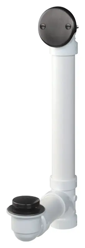 1-1/2 In. Diameter Chrome Pvc Bath Drain With Foot Lok Stop Style