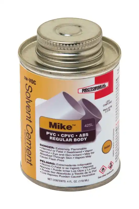 Mike Amber Multi-purpose Solvent Cement For Abs/cpvc/pvc 4 Oz.