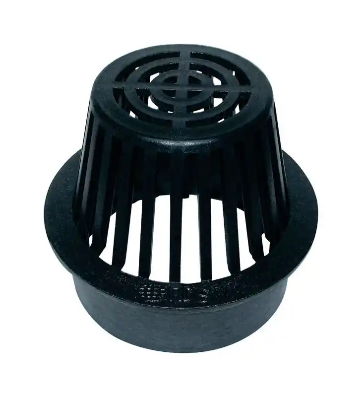 6 Inch Black Round Polyolefin Atrium Grate For Drainage And Water Management