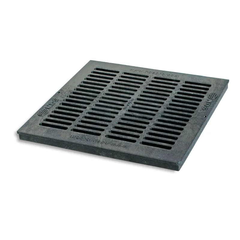 18 In. Black Polyolefin Square Drain Grate For Outdoor Use