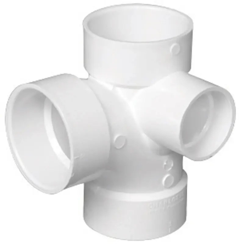 Charlotte Pipe Schedule 40 3 In. Hub X 3 In. D Hub PVC Sanitary Tee 1 Pk