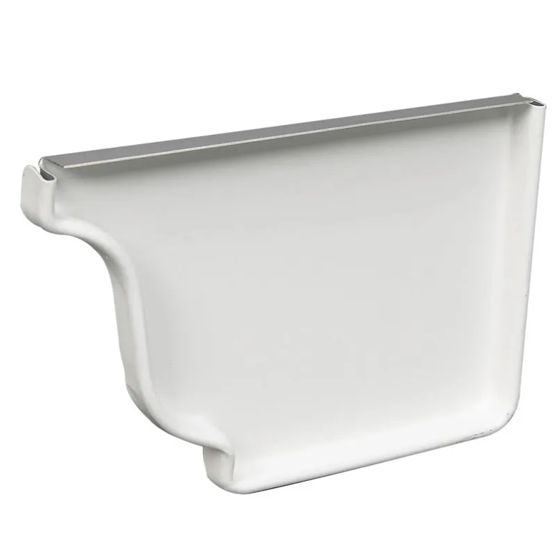 Amerimax 4.5 In. H X 6 In. W White Aluminum Right End Cap Model 47006