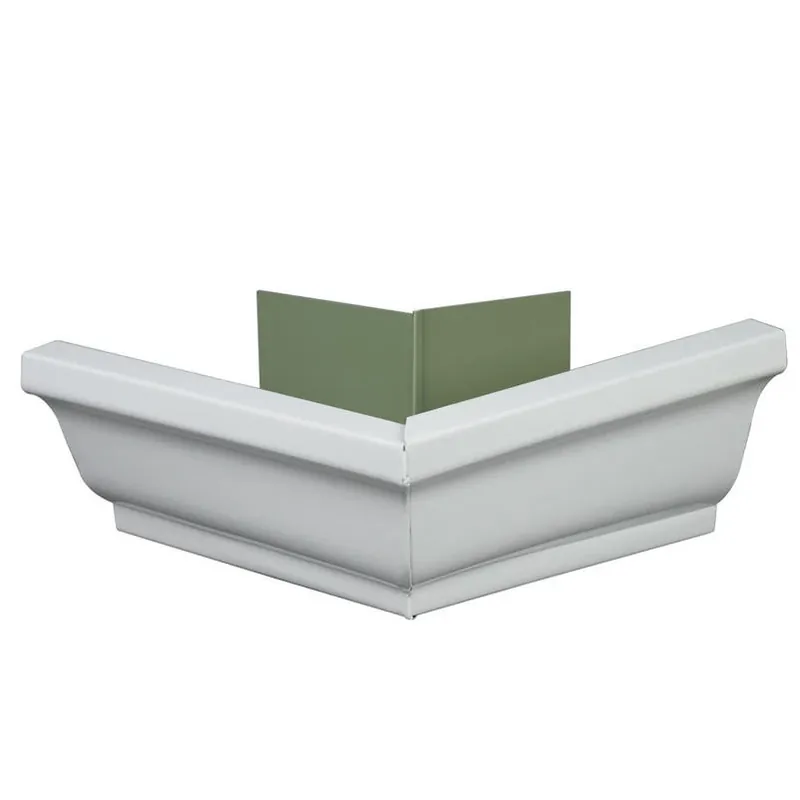 Amerimax White Aluminum K‑Style Outside Corner Gutter – 5" H × 6" W × 10" L