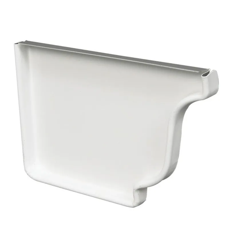 6 In. White Aluminum Left End Cap By Amerimax Home Products