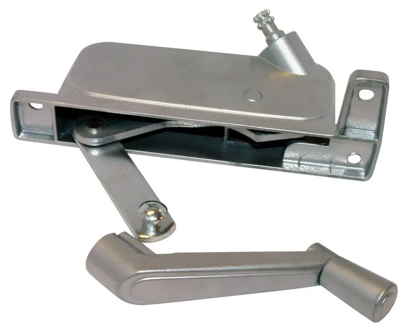 Silver Aluminum Right Awning Window Operator For Tucker Windows Model 248c