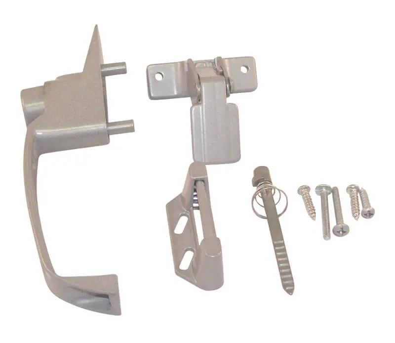 6-1/2 In. L Silver Aluminum Door Handle Set With Latches