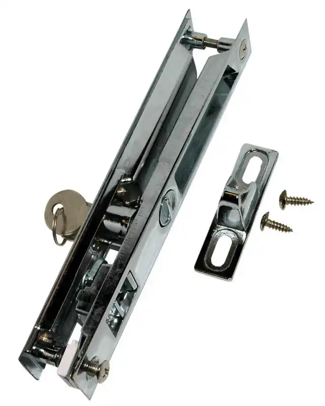Chrome-plated Patio Door Lock Set With Key, Model 445c