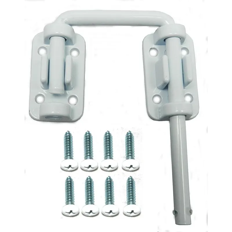 2 In. Steel Sliding Glass Door Security Latch, White Model 10366