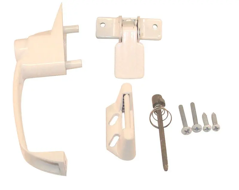Barton Kramer 4 In. L Powder Coated White Aluminum Patio Door Handle Set