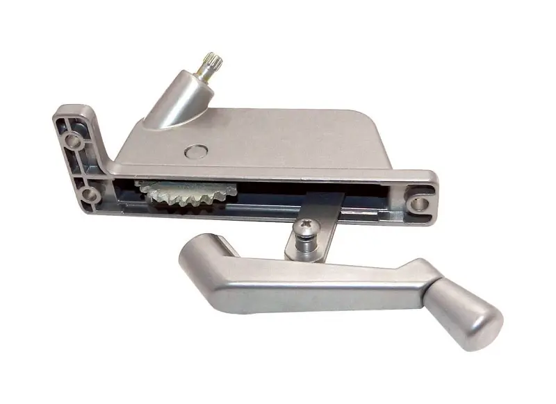Satin Metallic Aluminum Vertical Awning Window Operator For T.m. Windows Model 207c