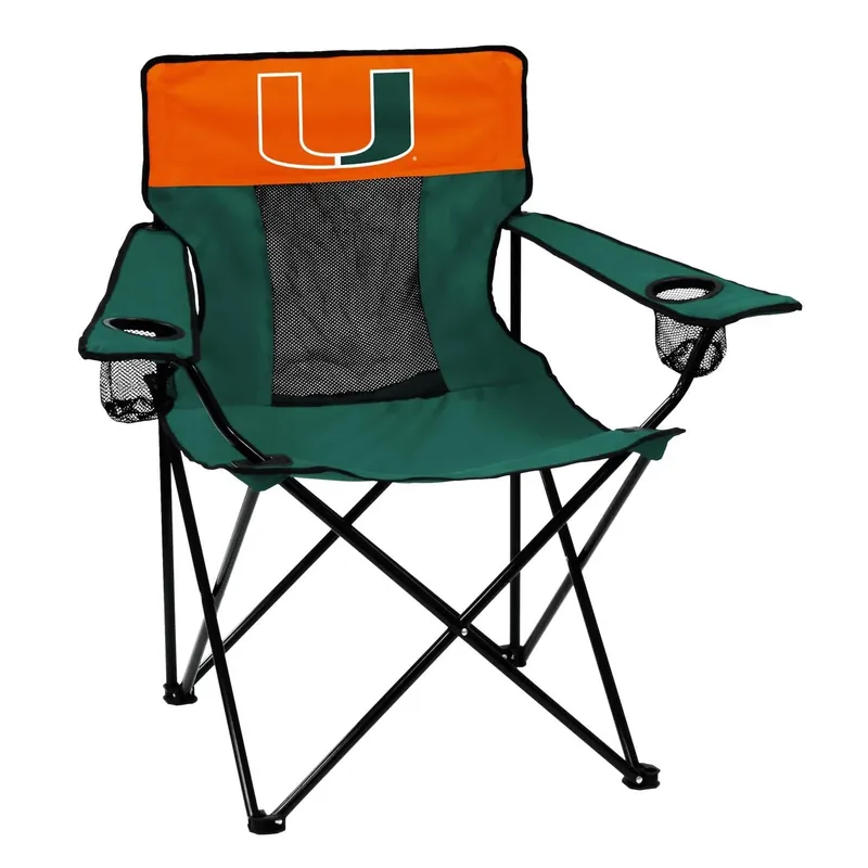 Logo Brands Elite Green Miami Folding Chair With Carrying Bag