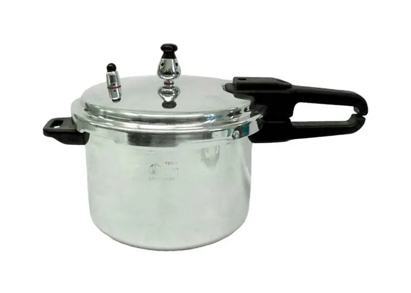Polished Aluminum Pressure Cooker 4.2 Quart With Safety Lid And Dishwasher Safe Features
