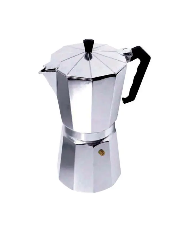 6 Cup Silver Aluminum Espresso Maker - Stovetop Coffee Brewer