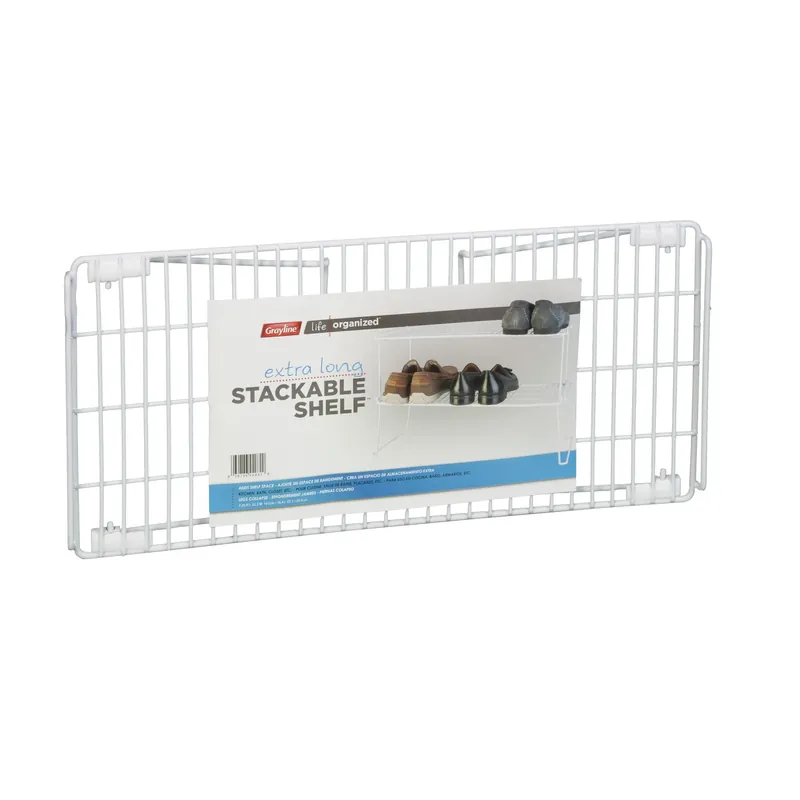 Life Organized 7-1/2 In. H X 10 In. W X 22 In. L White Stackable Shelf
