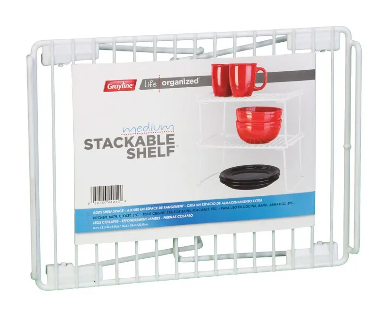 Grayline Life Organized 6 In. H X 13-1/2 In. W X 9 In. L White Stackable Shelf
