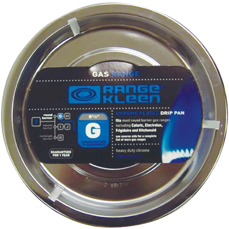 Gas Range Drip Pan, G Series, Chrome, 8.25 In. Round