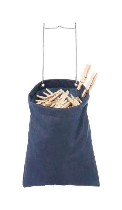 6369-201 Navy Blue Polyester Hanging Clothespin Bag