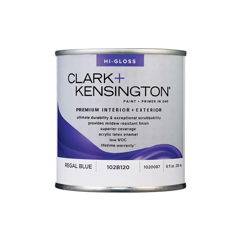 Clark+kensington High-gloss Regal Blue Premium Paint 1/2 Pint For Interior And Exterior Use