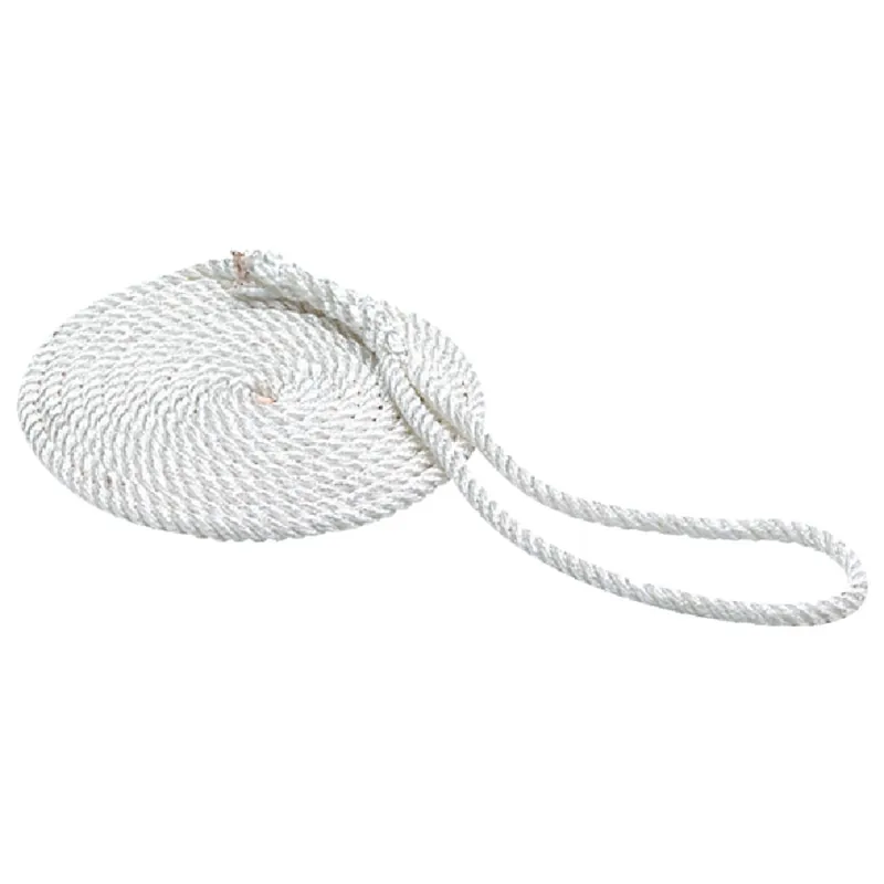 3/8 In. X 20 Ft. White Nylon Dock Line With 10 In. Eye Splice