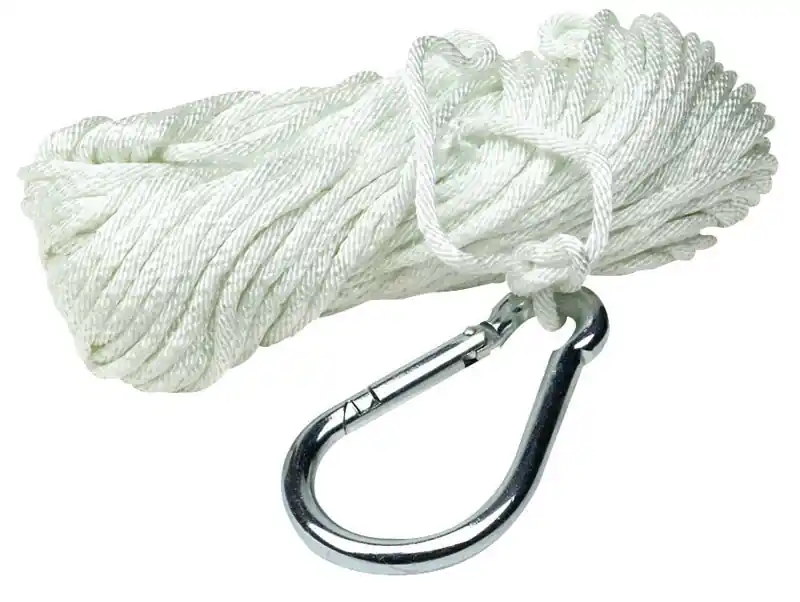 3/8 In. X 75 Ft. Polypropylene Mushroom Anchor Rope With Snap Hook