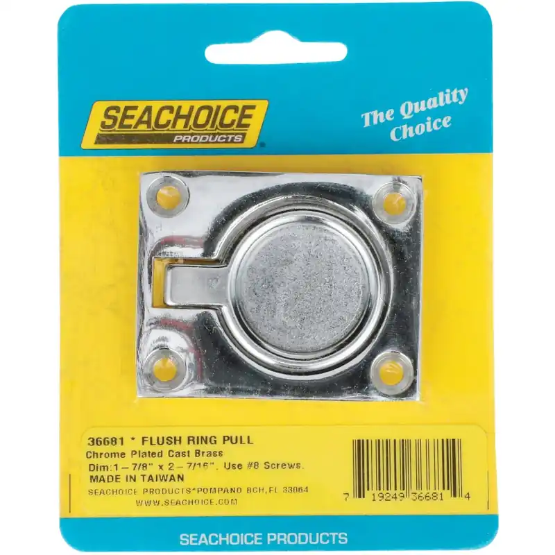 Seachoice Chrome-Plated Brass 2-1/2 In. L X 1-7/8 In. W Flush Ring Pull 1 Pk